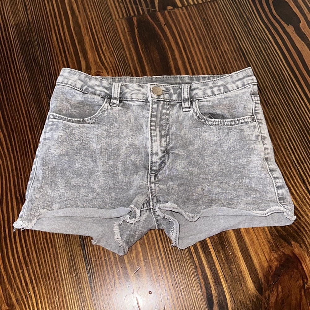 H&M Girls 10-11Y Grey Denim Jean Shorts